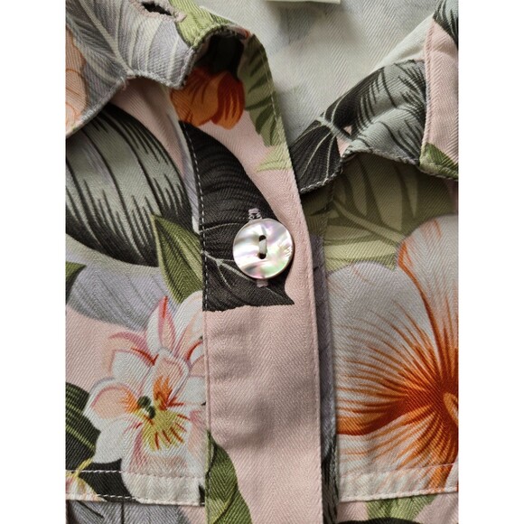 Vtg Pineapple Moon Womens Silk Floral Long Sleeve Button Up Size Small - Picture 6 of 8